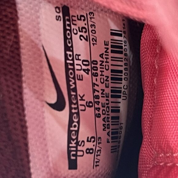 Nike Dunk Sky High Hi Red Pink Women's Us Size 8.5 Hidden Wedge Shoes 644877-600 - Picture 8 of 9